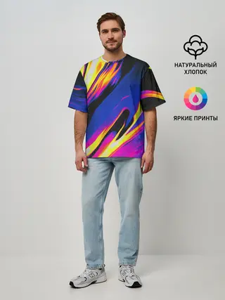 Мужская футболка оверсайз / БЕНЗИНОВЫЕ РАВЗОДЫ / ТЕКСТУРА