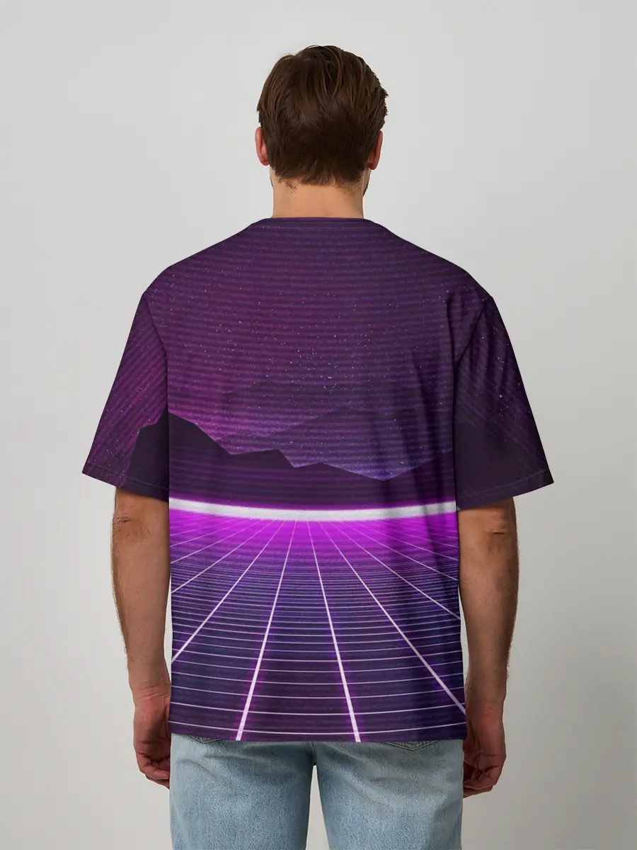 Мужская футболка оверсайз / Synthwave