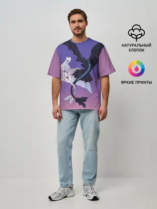 Мужская футболка оверсайз / ночная фурия