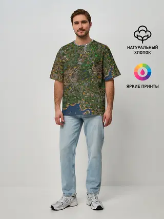 Мужская футболка оверсайз / Карта в Heroes 3