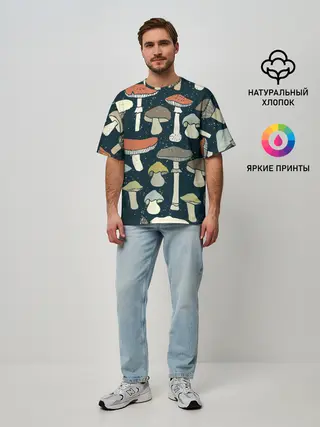 Мужская футболка оверсайз / Загадочный лес