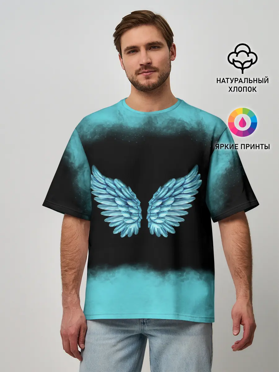 Мужская футболка оверсайз / Крылья Ангела