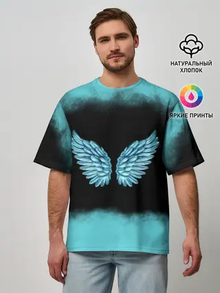Мужская футболка оверсайз / Крылья Ангела