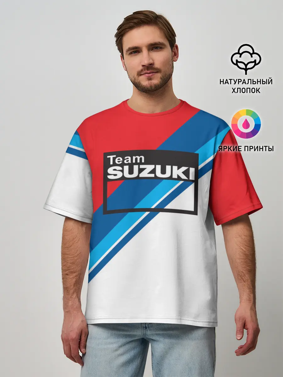 Мужская футболка оверсайз / SUZUKI MOTO SPORT | СУЗУКИ МОТО СПОРТ