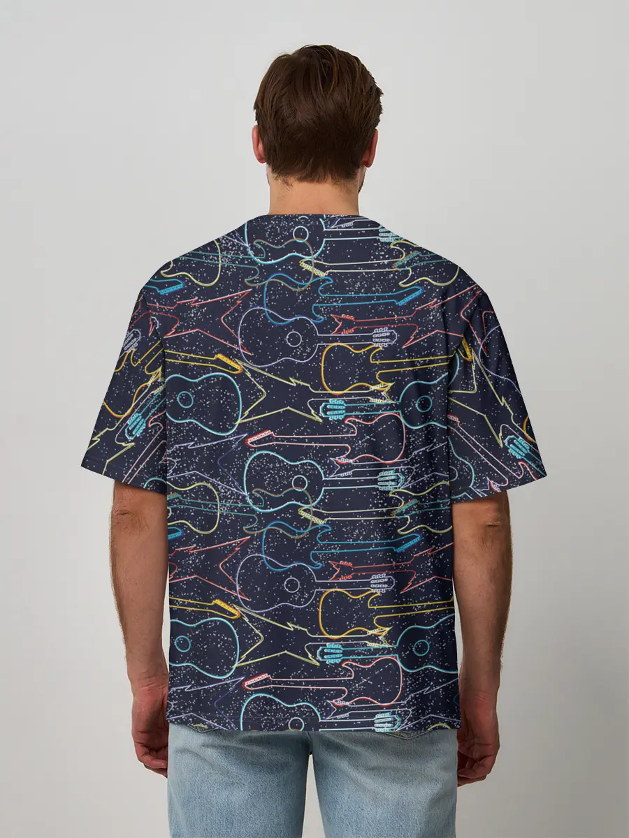 Мужская футболка оверсайз / Гитары