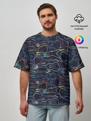 Мужская футболка оверсайз / Гитары