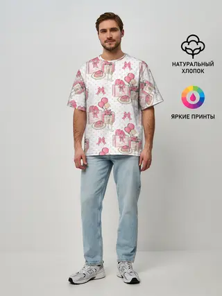 Мужская футболка оверсайз / Счастливый день рождения