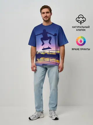 Мужская футболка оверсайз / Skateboarding