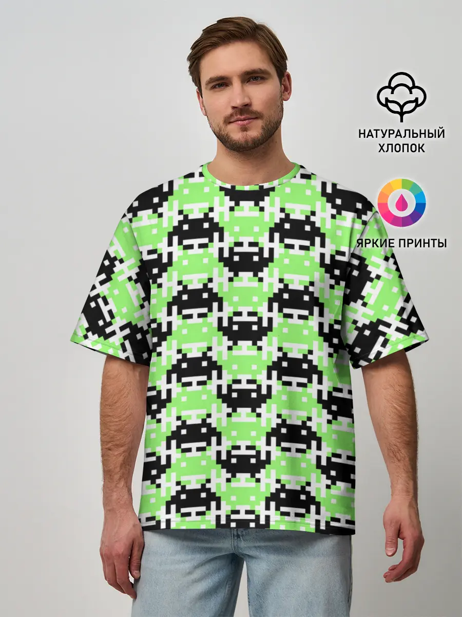 Мужская футболка оверсайз / Space Invaders | Old game