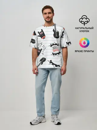 Мужская футболка оверсайз / Ты рокер