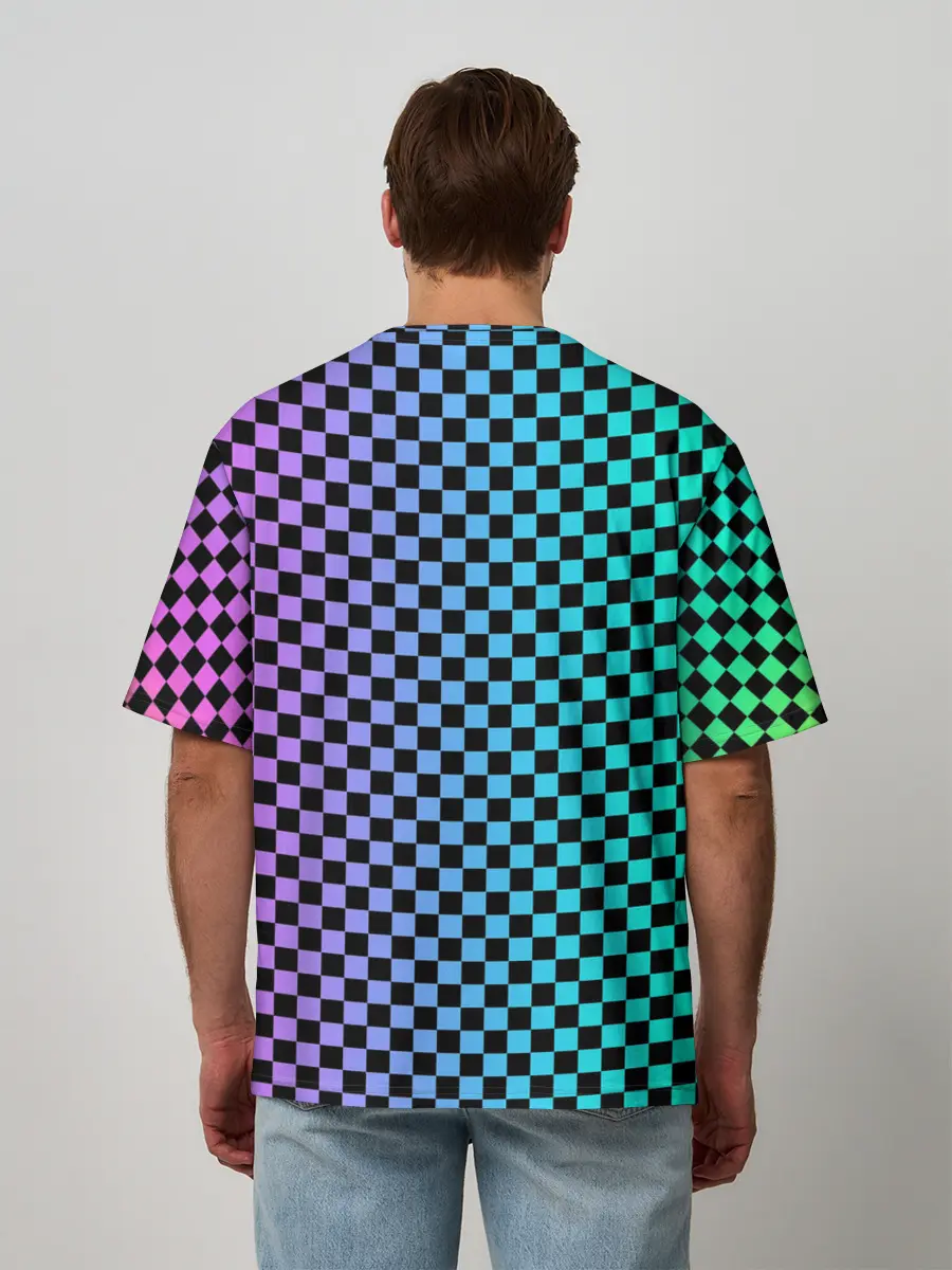 Мужская футболка оверсайз / Checkerboard Color