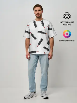 Мужская футболка оверсайз / винишко