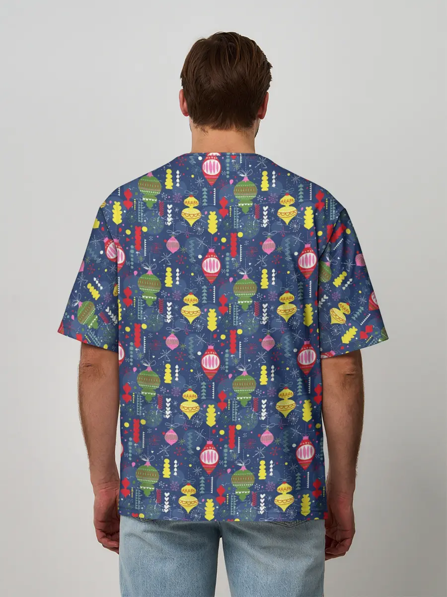 Мужская футболка оверсайз / Новогодние Ёлочные Игрушки