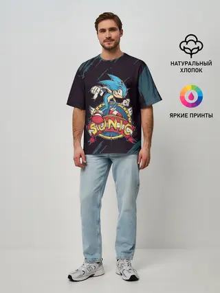 Мужская футболка оверсайз / SONIC | СОНИК