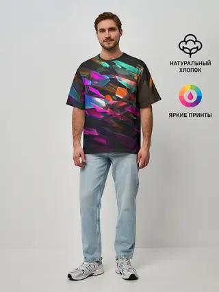 Мужская футболка оверсайз / Стеклянный лед