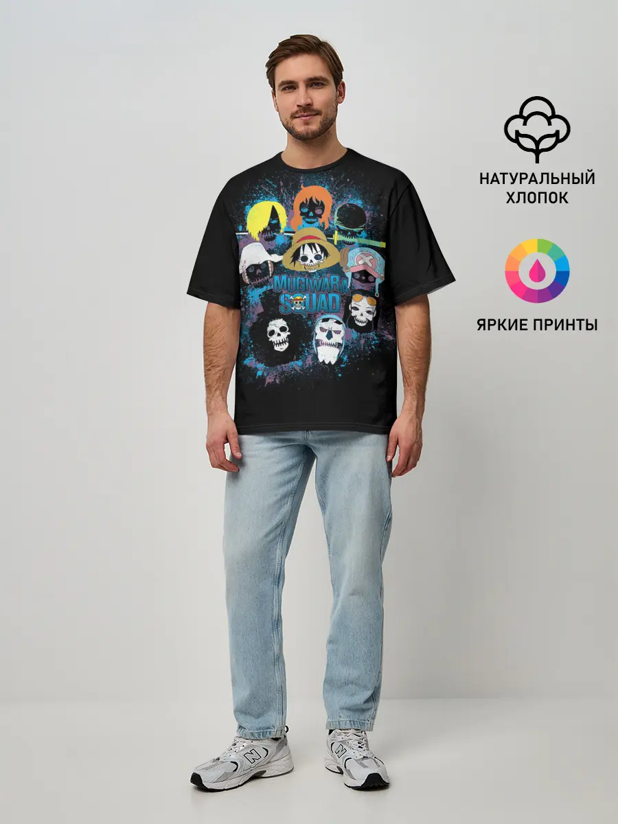 Мужская футболка оверсайз / пираты One Piece