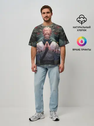 Мужская футболка оверсайз / МАГИЧЕСКАЯ БИТВА | SUKUNA