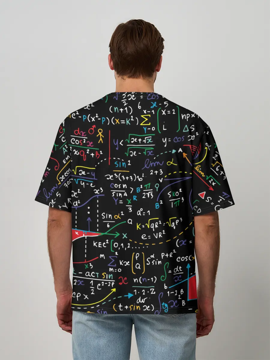 Мужская футболка оверсайз / Математические формулы