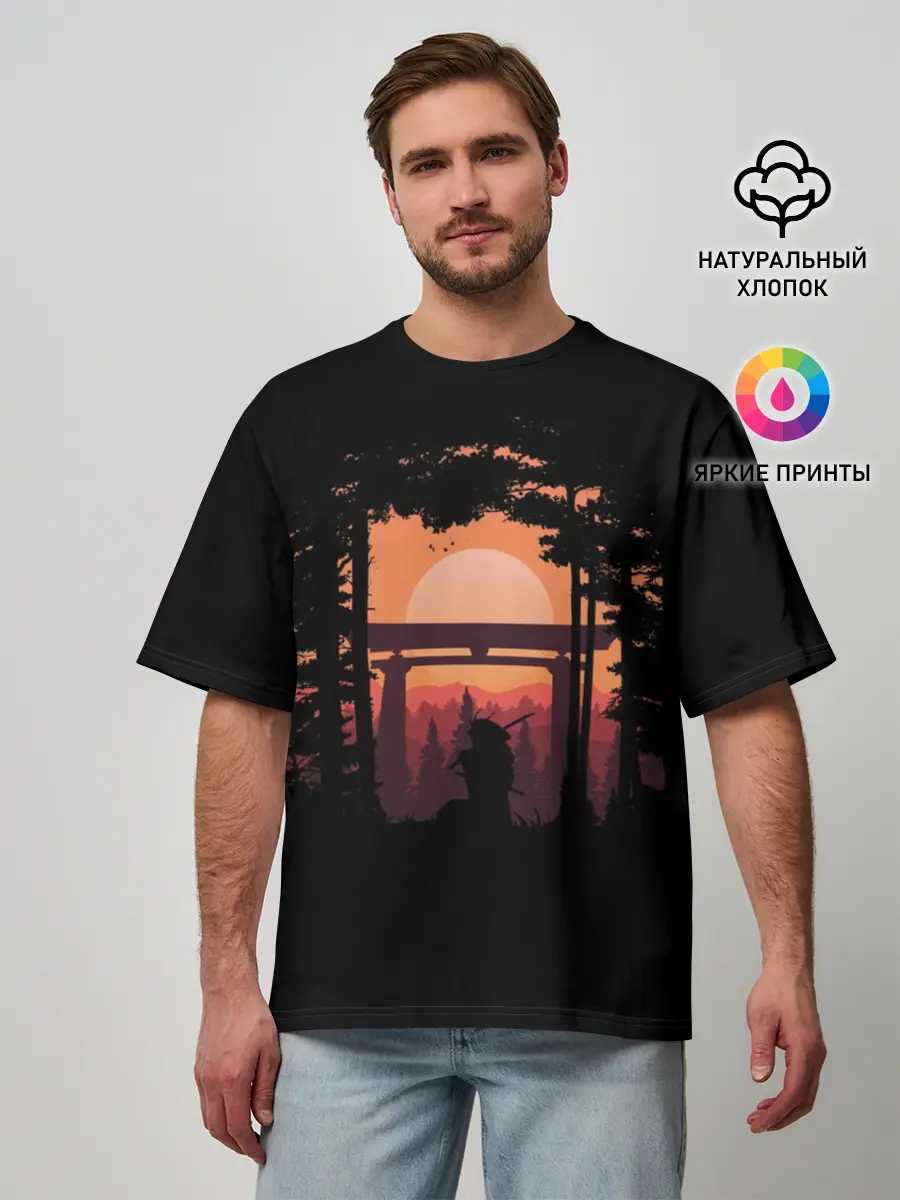 Мужская футболка оверсайз / Ниндзя в одиночестве