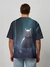 Мужская футболка оверсайз / Одинокий пес в озере слез