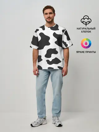 Мужская футболка оверсайз / COW PRINT
