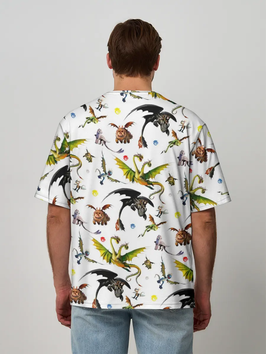 Мужская футболка оверсайз / Как приручить дракона