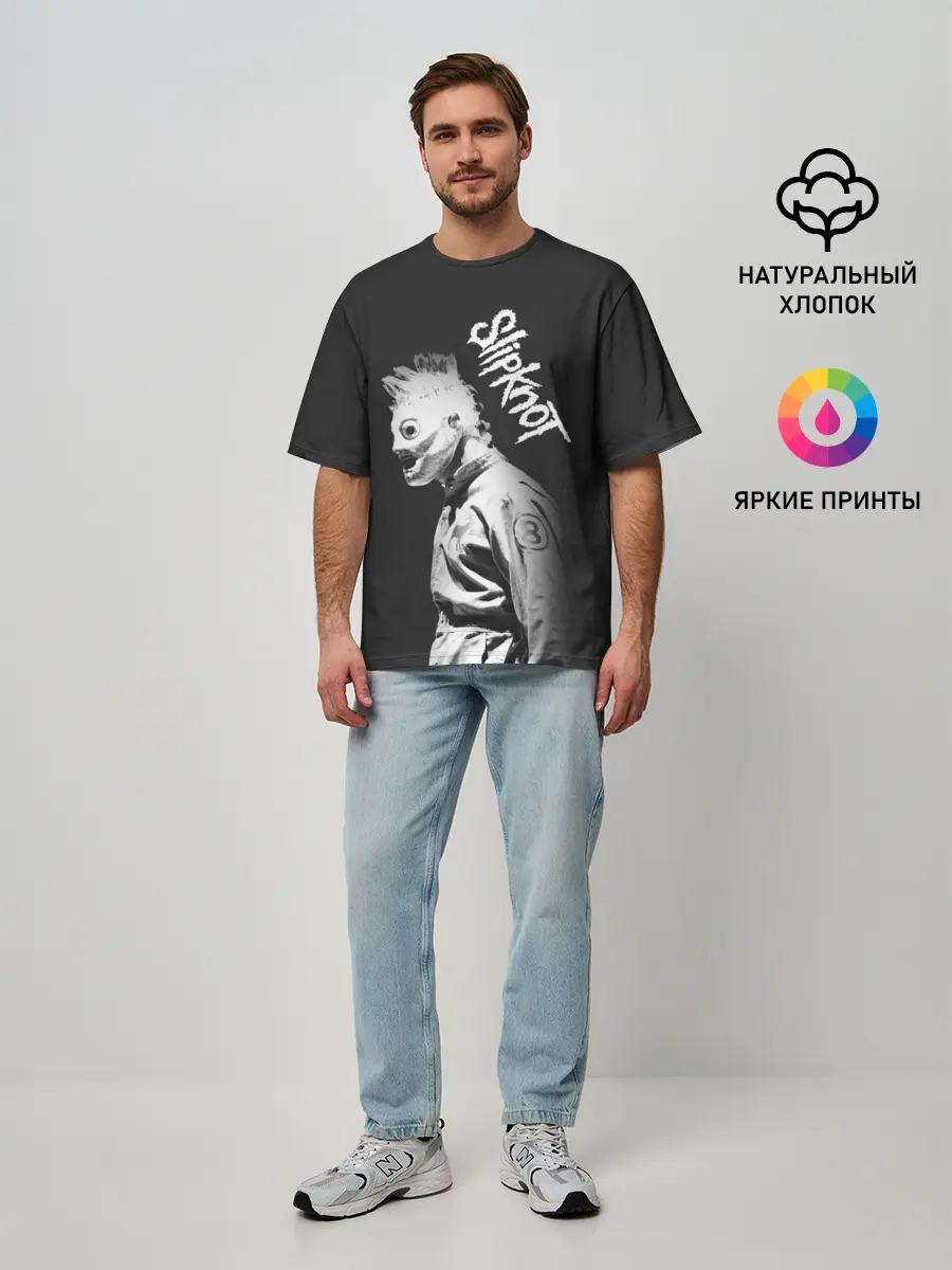 Мужская футболка оверсайз / SLIPKNOT | СЛИПКНОТ
