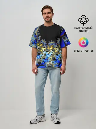 Мужская футболка оверсайз / Фрактальная материя l Fractal