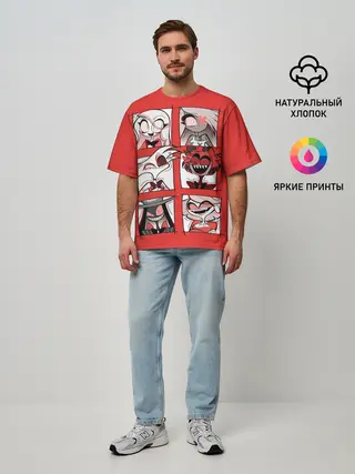 Мужская футболка оверсайз / Hazbin Hotel