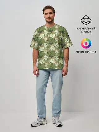 Мужская футболка оверсайз / Силуэты Черепов