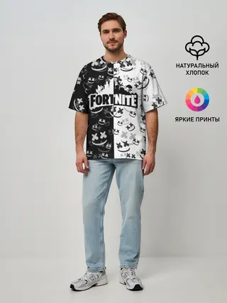 Мужская футболка оверсайз / FORTNITE | MARSHMELLO