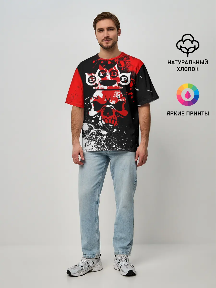 Мужская футболка оверсайз / Five Finger Death Punch [8]
