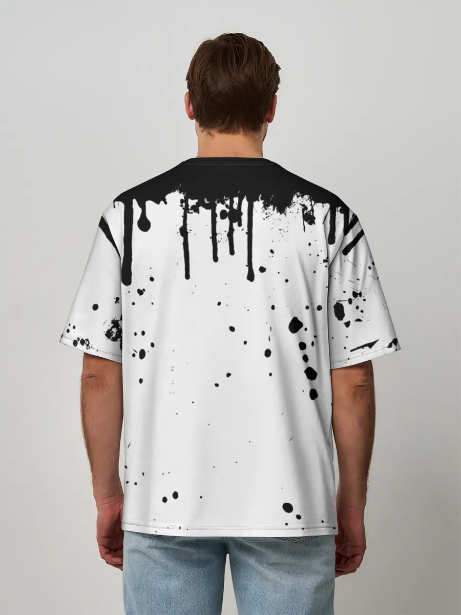 Мужская футболка оверсайз / АХЕГАО с подтёками