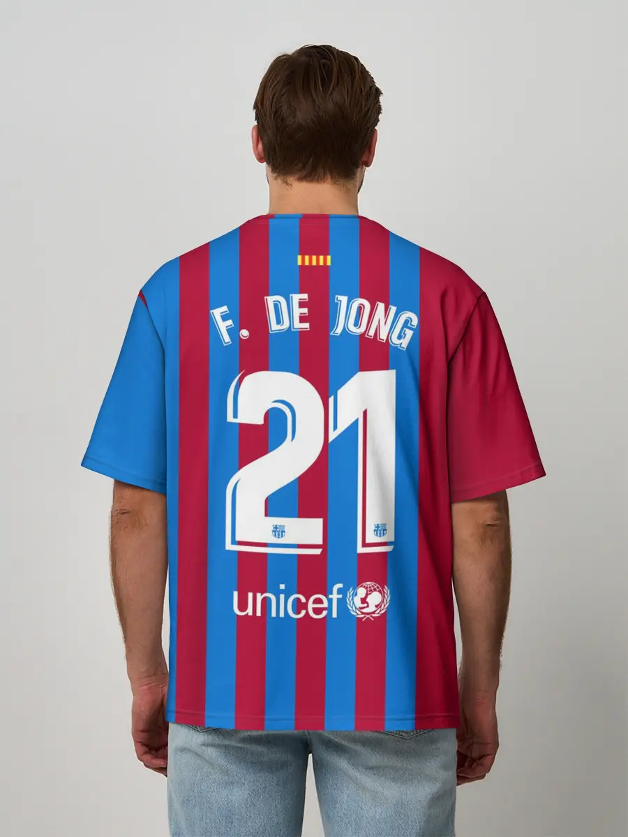 Мужская футболка оверсайз / Френки де Йонг Барселона 21/22