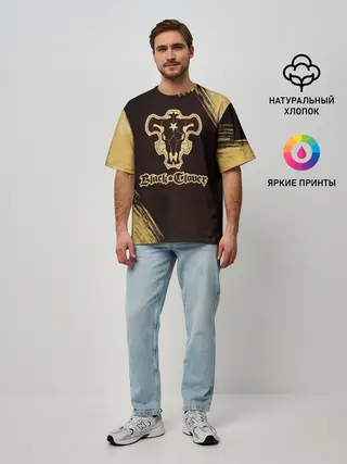 Мужская футболка оверсайз / Черный Клевер