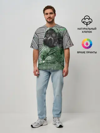 Мужская футболка оверсайз / Сталкер | Метро