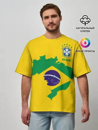 Мужская футболка оверсайз / Бразилия, форма
