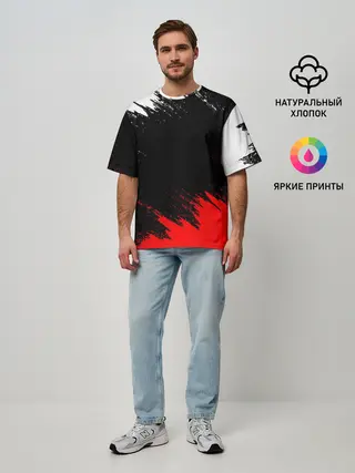 Мужская футболка оверсайз / БРЫЗГИ КРАСОК
