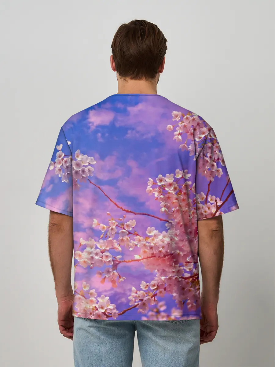 Мужская футболка оверсайз / Сакура
