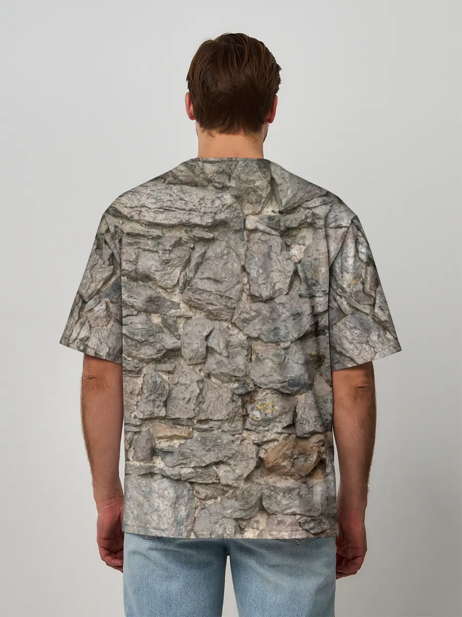 Мужская футболка оверсайз / Сломанная стена