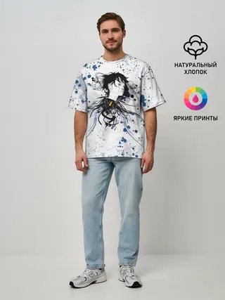 Мужская футболка оверсайз / Призрак в доспехах