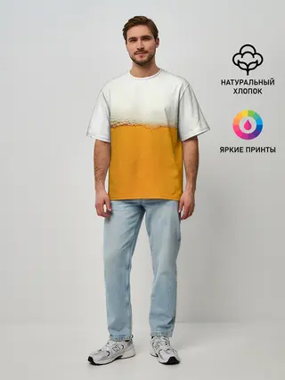 Мужская футболка оверсайз / Я ПИВО!