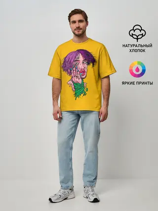 Мужская футболка оверсайз / Плавленый Лил Пип