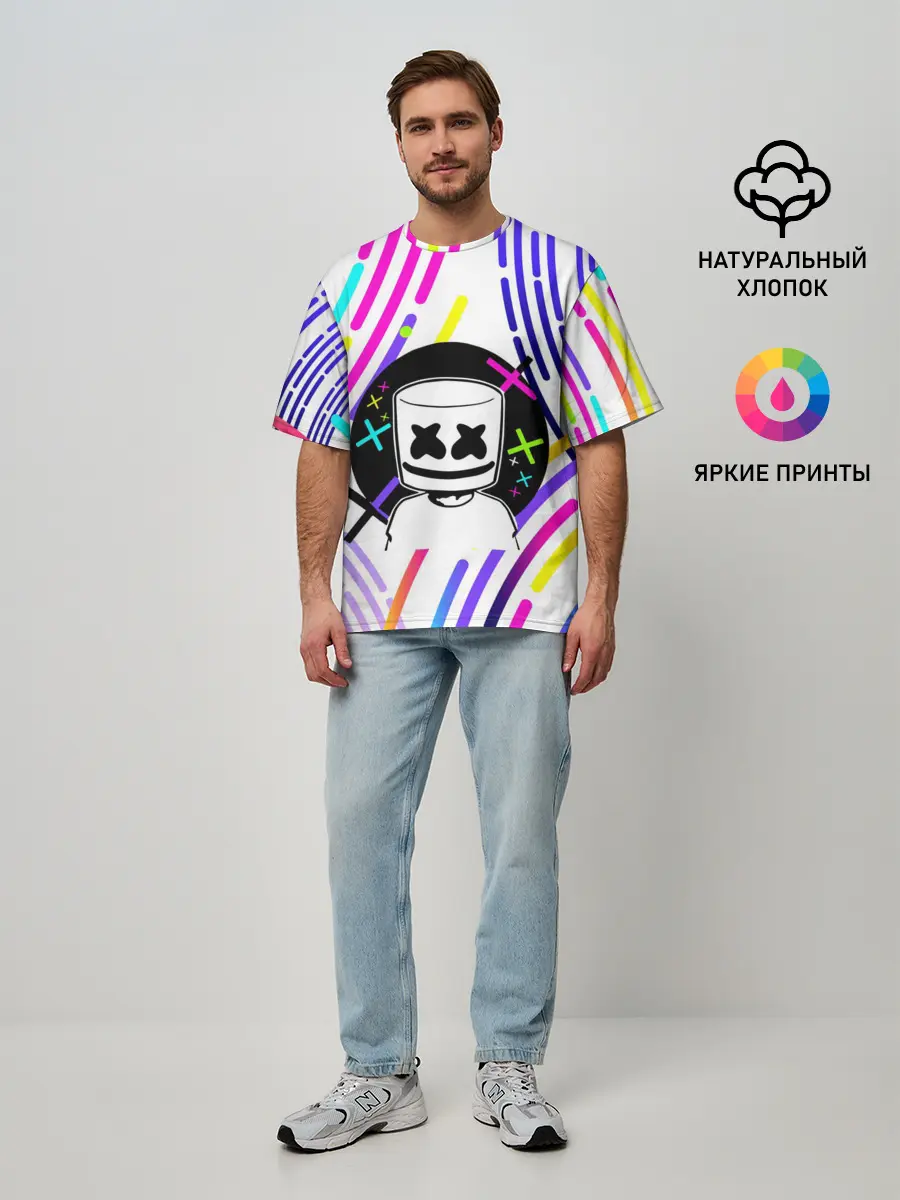 Мужская футболка оверсайз / MARSHMELLO