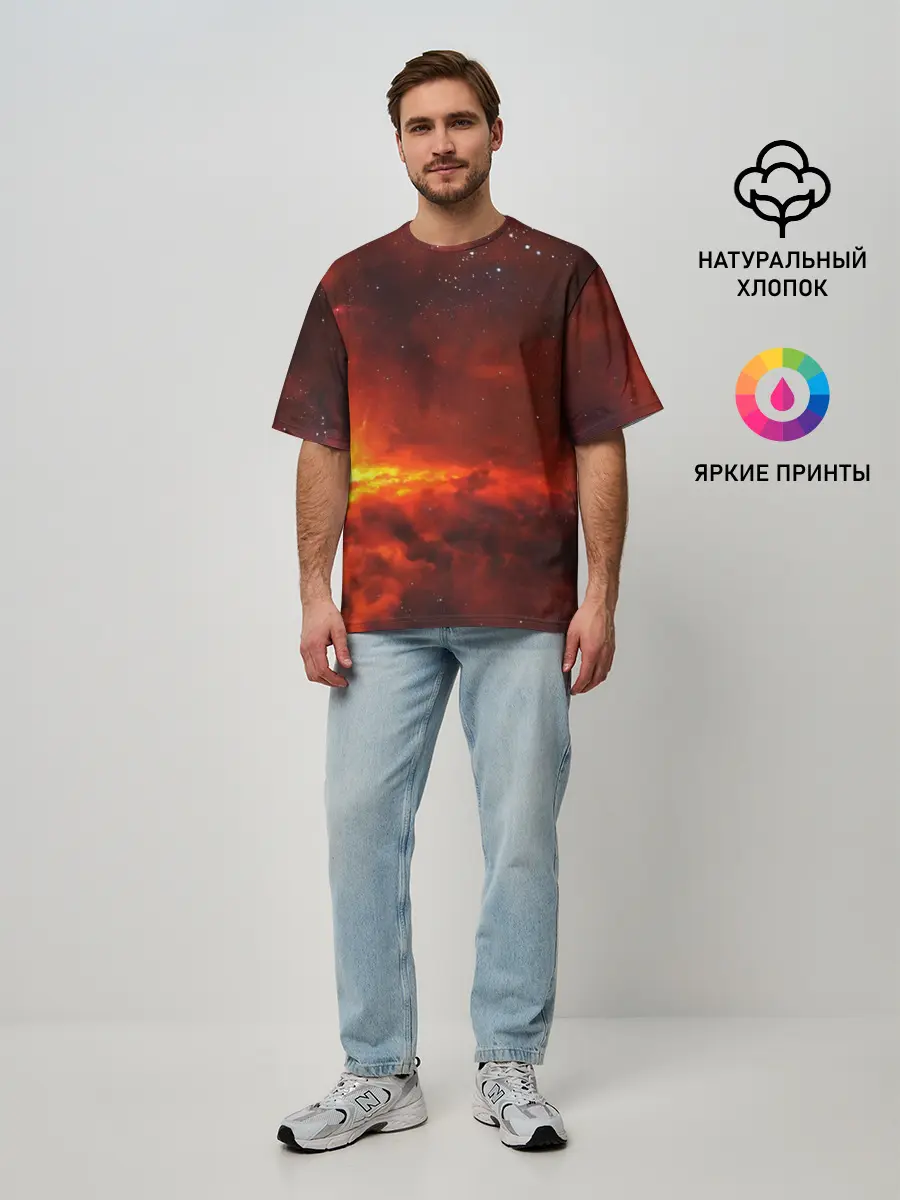 Мужская футболка оверсайз / Марс