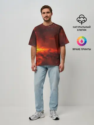 Мужская футболка оверсайз / Марс