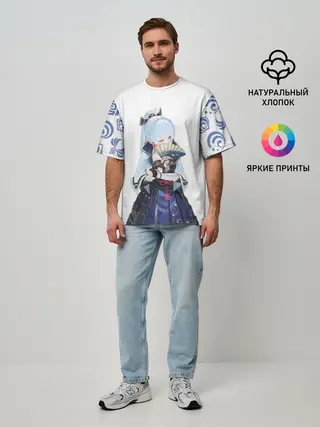 Мужская футболка оверсайз / КАМИСАТО АЯКА | КРИО