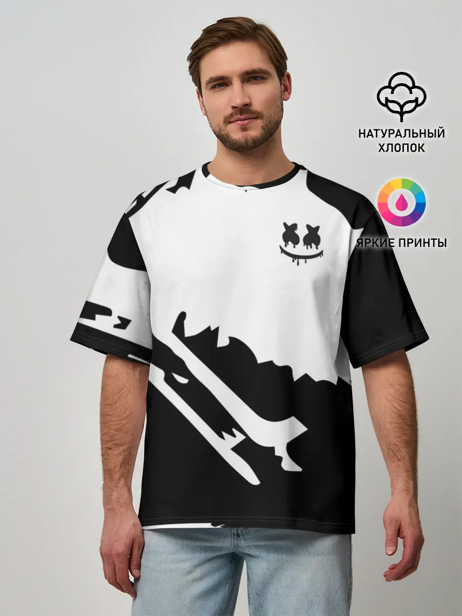 Мужская футболка оверсайз / Marshmello