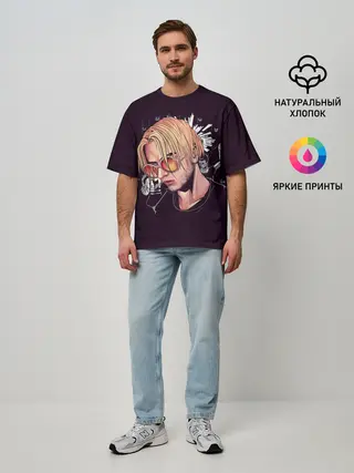 Мужская футболка оверсайз / Pyrokinesis