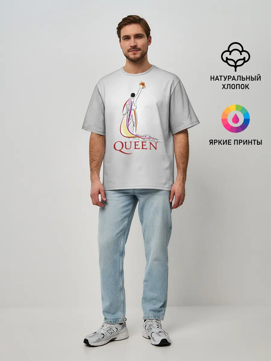 Мужская футболка оверсайз / Фредди Меркьюри - Queen